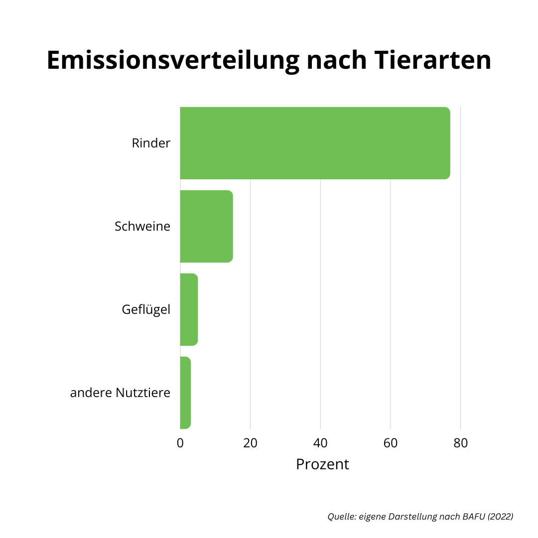 Grafik zu Emissionen nach Tierarten