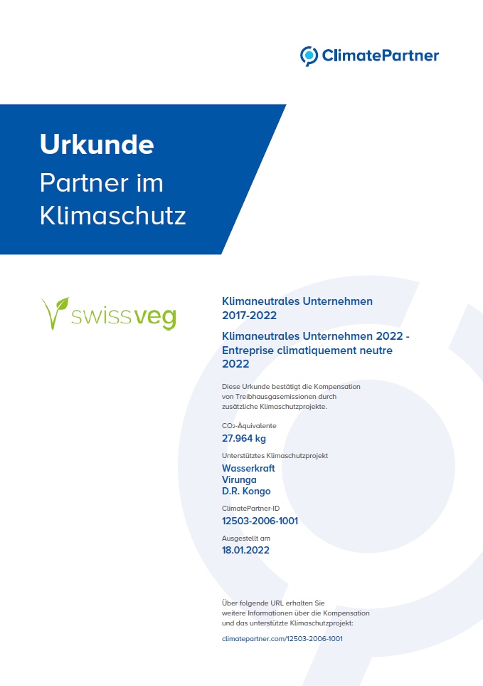 Urkunde Klimaneutral ClimatePartner