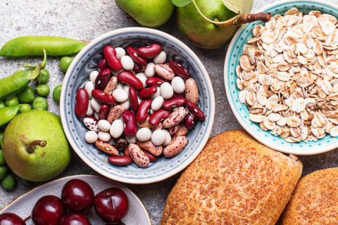 Pflanzliches Essen mit Nahrungsfasern